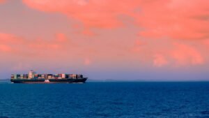 Cargo ship at sea near Australia; illustrative photograph, not the vessel Horiv