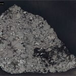Микроскопски разрез на марсианския метеорит Teghaza 001, изследван от NASA/JPL-Caltech