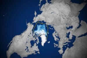 Визуализация на арктическия морски лед през септември 2026 г. по данни на NASA — не е снимка на CRISTAL