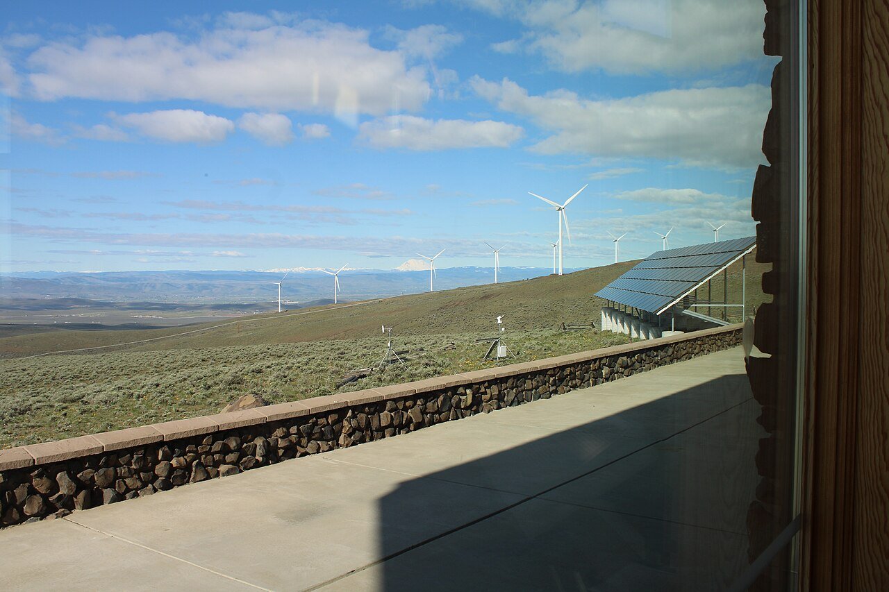 Wind turbines at the Wild Horse Renewable Energy Center in the United States, illustrative photograph