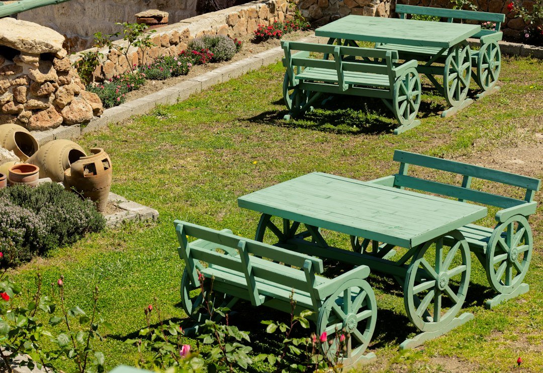 Garden benches and greenery in an urban space; illustrative image, not taken in Svishtov