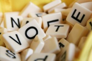 Илюстрация с надпис VOTE, не са данни от избори 2026 в България / Illustrative VOTE lettering, not Bulgarian election results