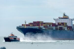 Container ship at sea, illustrative photograph, not CONTSHIP JET. Credit: Pim de Boer / Unsplash.