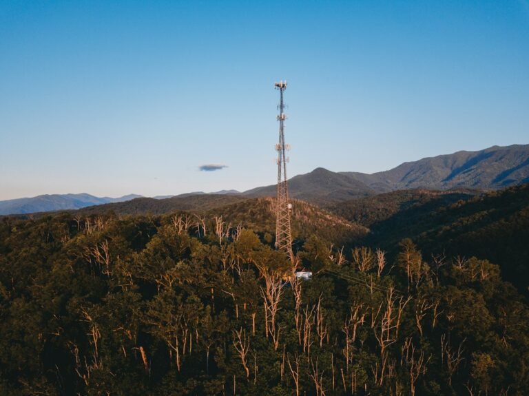 Illustrative photo of a mobile communications tower against a mountain landscape; not taken in Veliko Tarnovo Province