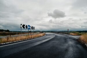 Illustrative image of a road with signs, not connected with the crash near Strahilovo and Maslarevo.