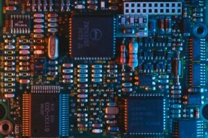 Close-up of an electronic circuit board. Illustrative image, not from a specific Chinese factory.